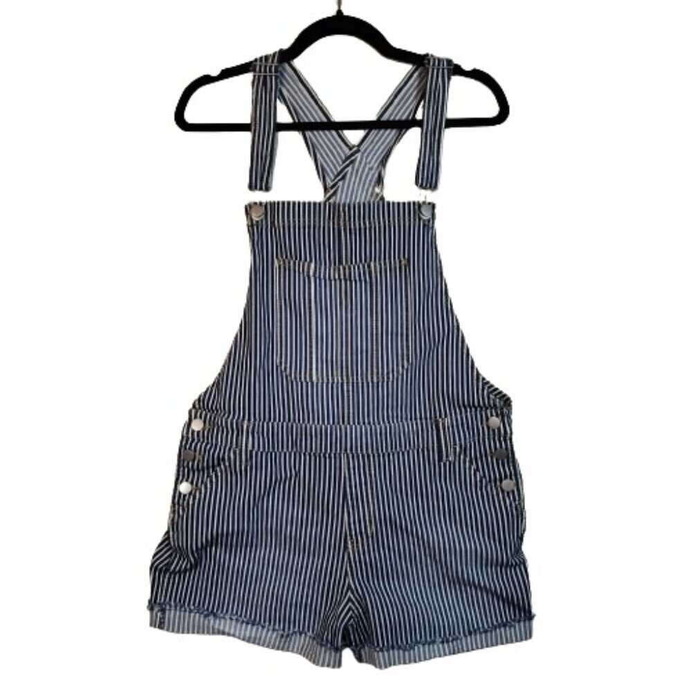 Sz. XL Striped No Boundaries Overall Shorts